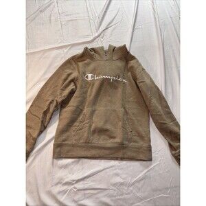 Champion Long Sleeve Boys Hoodie Tan Sz XL Cotton